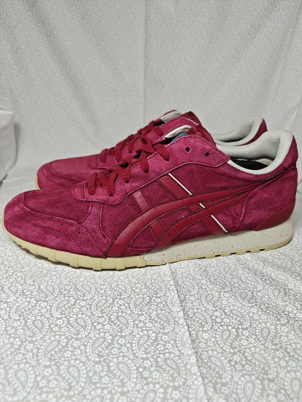 Onitsuka Tiger Colorado Eighty-Five Burgundy Suede Retro Sneakers Men's Sz 12